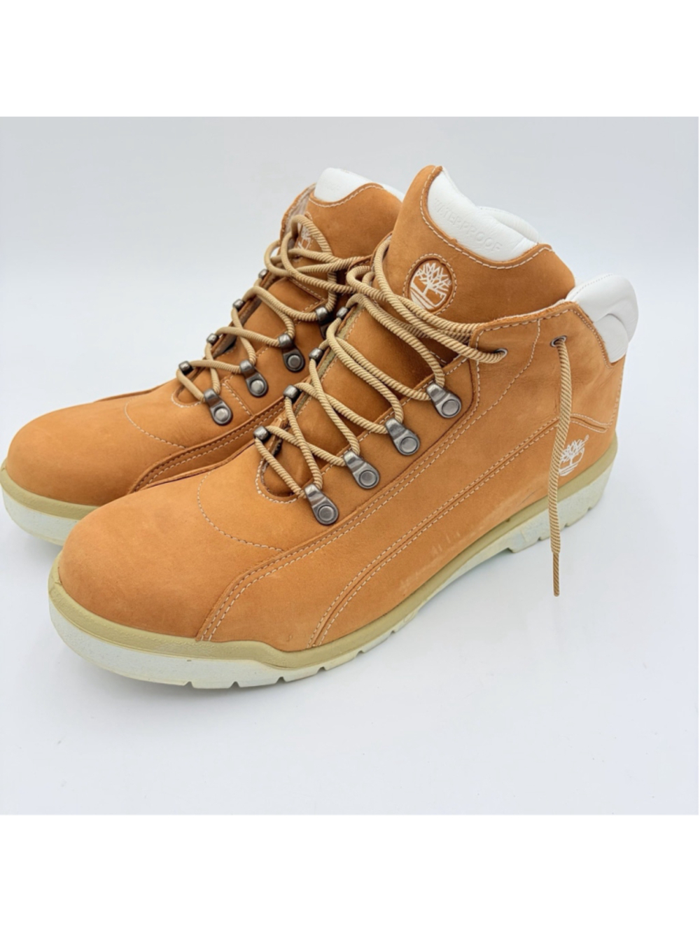 Timberland 26024 Nubuck Leather Hiking Boots Men 13M Wheat White